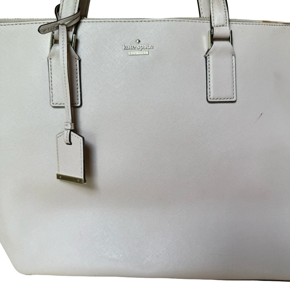 Kate Spade New York Light Pink Large Tote Shoulder Bag Purse Leather 16x11x6